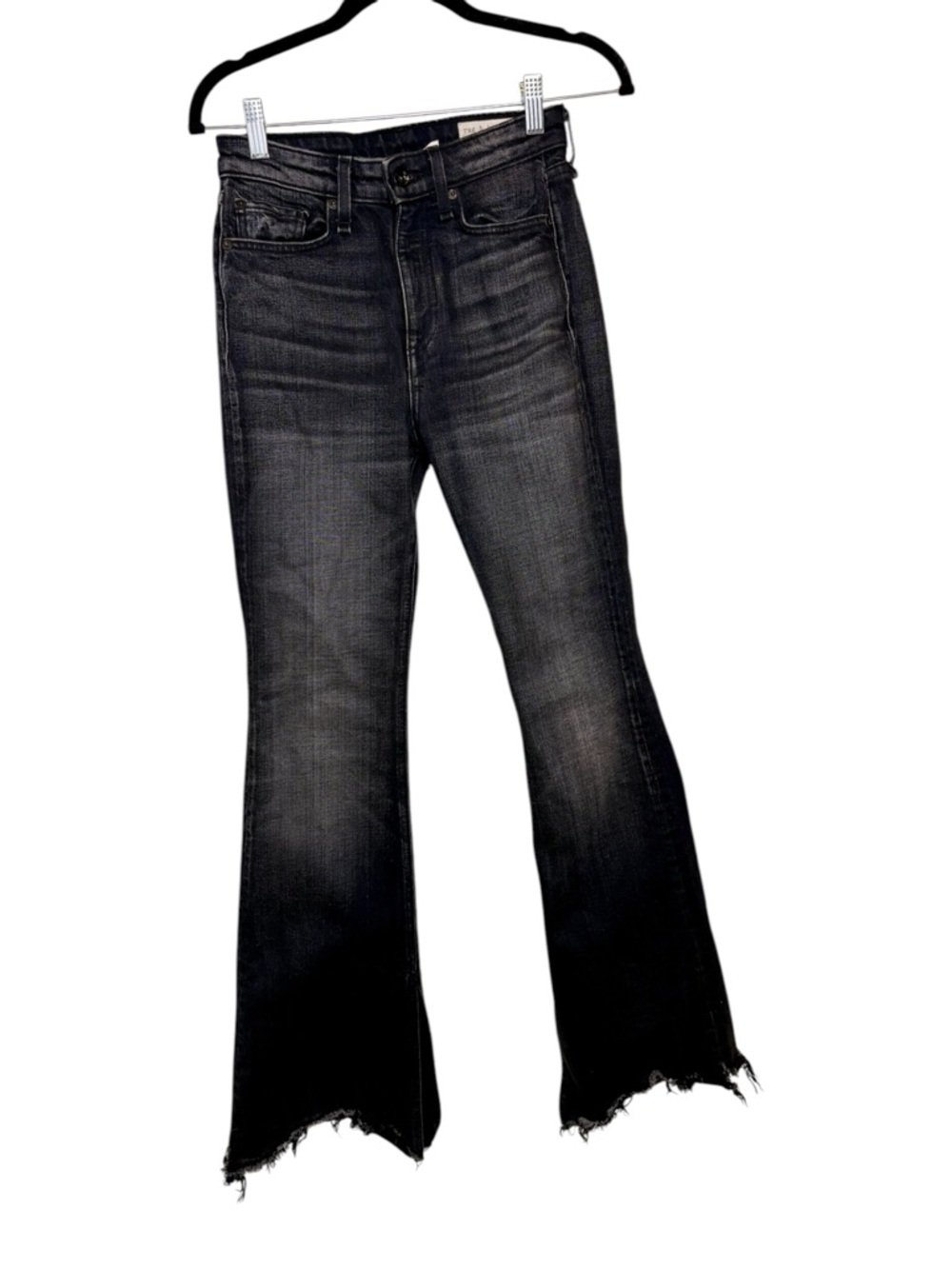 Rag & Bone Nina High-Rise Flare Onyx Black Size 24 - Picture 4 of 11